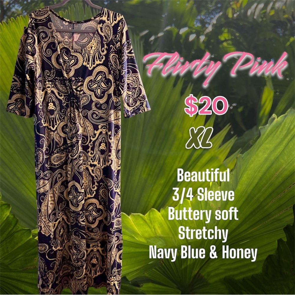 💙 BEAUTIFUL 𝓕𝓵𝓲𝓻𝓽𝔂 𝓟𝓲𝓷𝓴 Dress ~ Buttery Soft ~ XL
